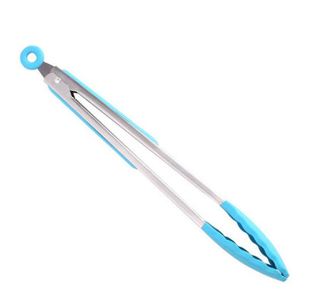 Antirust Silicone Kitchen Tongs , Grillhogs Barbecue Grill Tongs 3pcs