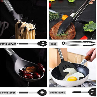 Meltproof Stainless Steel And Silicone Cooking Utensils Heat Resistant
