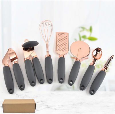 7 Pcs Kitchen Fancy Smart Gadget Set Copper Coated Stainless Steel Utensils
