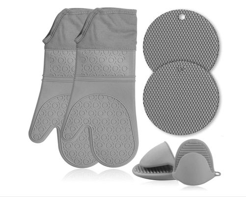 Extra Long Oven Mitts Pot Holder CIQ Approved Stainresistant Thickened Lining