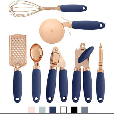 Copper Coated  7 PC Stainless Steel Kitchen Gadget Set Utensils