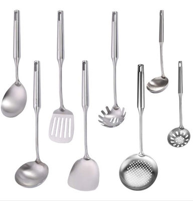 304 Stainless Steel Kitchen Utensil Sets , 8pcs Metal Cooking Utensils Set