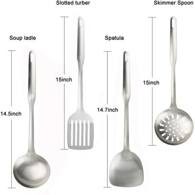 Odorproof Stainless Steel Kitchen Utensil Sets , Heat Resistant Utensil Set