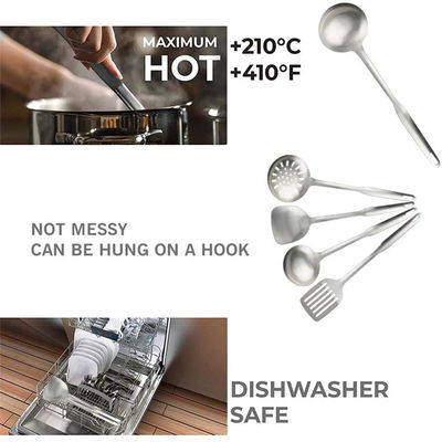 Odorproof Stainless Steel Kitchen Utensil Sets , Heat Resistant Utensil Set