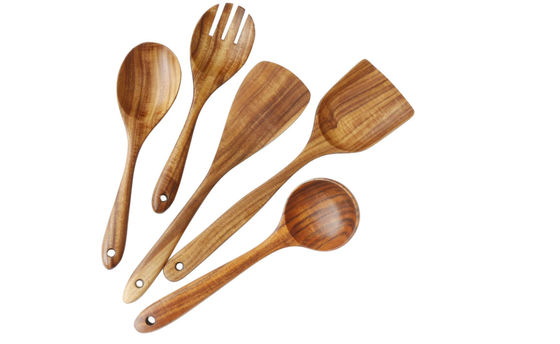Stainfree Wooden Kitchen Tools Set Toxinproof , NonBPA Wooden Cooking Set