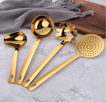 Gold Kitchen Tool Set Stainless Steel Eco Friendly Rustfree LFGB Approved