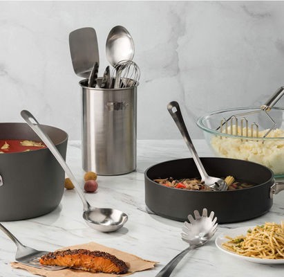 Non Stick Stainless Steel Kitchen Utensil Sets Fingerprintfree OEM Available