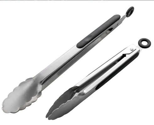 Stainless Steel Kitchen Tongs 9"And 12" Set, With Silicone Handles