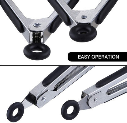 Stainless Steel Kitchen Tongs 9"And 12" Set, With Silicone Handles