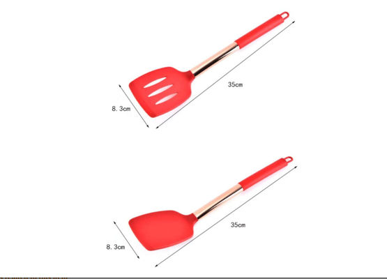 11pcs Silicone Kitchen Utensil Sets , Red Silicone Cooking Utensils ODM Available