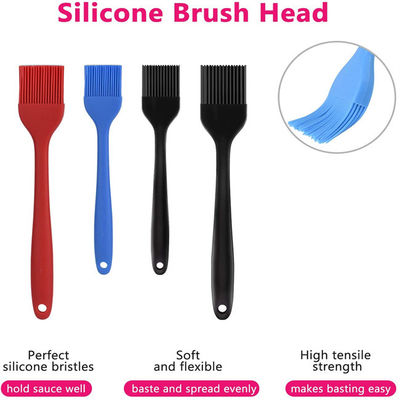 FDA Long Handle Silicone Basting Brush , OEM Silicone Bbq Basting Brush