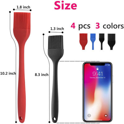 FDA Long Handle Silicone Basting Brush , OEM Silicone Bbq Basting Brush