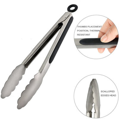 FDA Approved Kitchen Food Tongs , Corrosionfree Stainless Steel Anti Scald Tongs