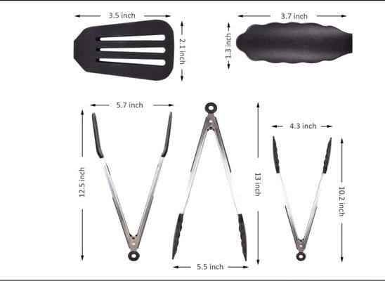 Multifunction Kitchen Food Tongs Stainfree 12in Length Dishwasher Safe