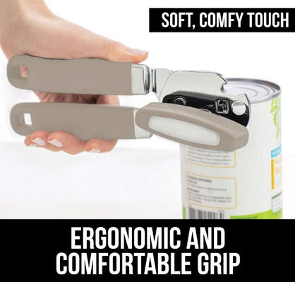 Manual Can Opener, Hand-Held Comfortable Grip, Large Easy-To-Turn Knob