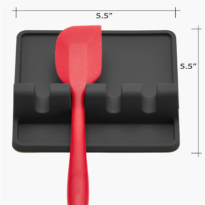 Heat Resistant Silicone Spoon Rest 6x6 Inch LFGB Approved For Kitchen Counter