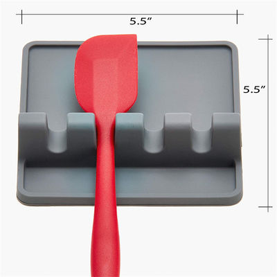 Heat Resistant Silicone Spoon Rest 6x6 Inch LFGB Approved For Kitchen Counter