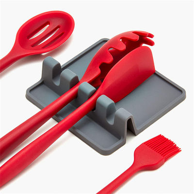 Heat Resistant Silicone Spoon Rest 6x6 Inch LFGB Approved For Kitchen Counter