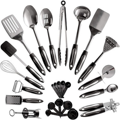 CU Stainless Steel Kitchen Utensil Sets , Uncorrosive Non Stick Kitchen Utensils