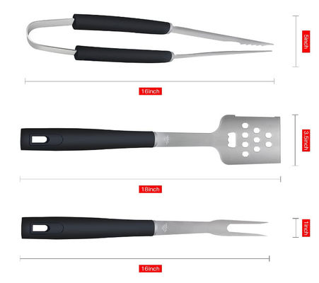 Multifunction Stainless Steel Bbq Utensil Set , Rustless Heavy Duty Grill Tools