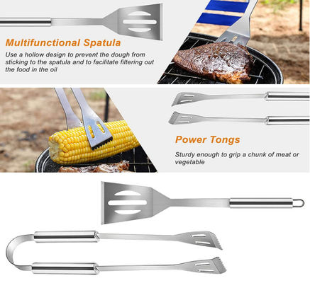 FDA Approved Camping Bbq Utensil Set , 20pcs Stainless Steel Grill Tool Set