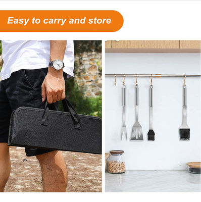 FDA Approved Camping Bbq Utensil Set , 20pcs Stainless Steel Grill Tool Set