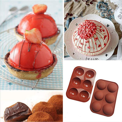 LFGB Approved Silicone Baking Moulds , OEM Silicone Sphere Mold Baking