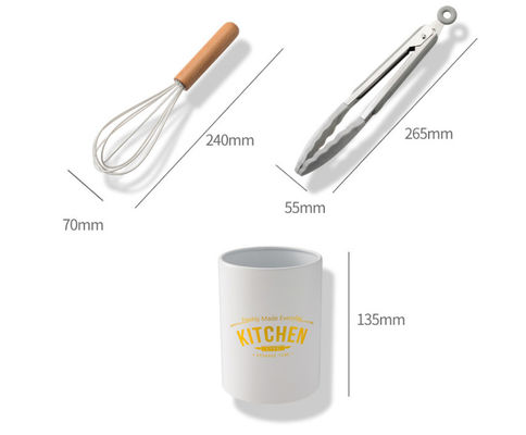 Wood Silicone Kitchen Utensil Sets 11PCS Nonmelting Odorless Scaldingproof