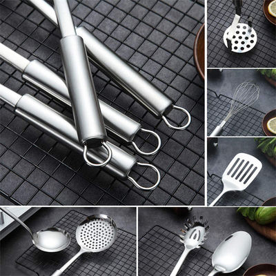 Multiapplication Stainless Steel Kitchen Utensil Set With Holder Rustresistant