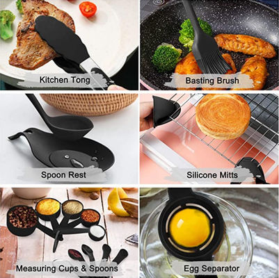 28pcs Silicone Kitchen Utensil Sets Nonstick Nonscratch Minimalist Style