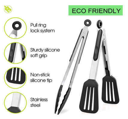 6pcs Kitchen Utensil Set Premium Silicone BPA Free Non-Stick Stainless Steel