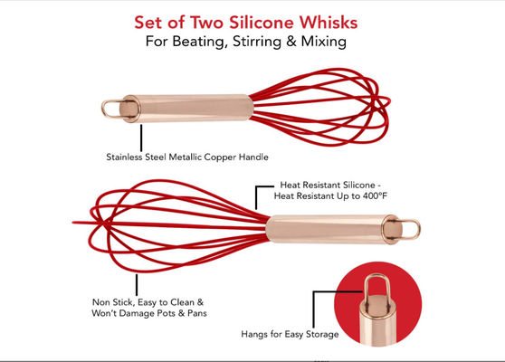 2pcs Kitchen Utensils Whisk , LFGB Approved Whisk For Blending Mixing