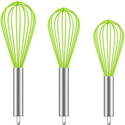 Antiscratch Whisk Kitchen Utensil , Stainless Steel Beater Ergonomic Design