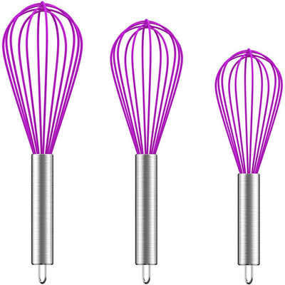 Antiscratch Whisk Kitchen Utensil , Stainless Steel Beater Ergonomic Design