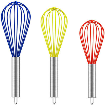 Antiscratch Whisk Kitchen Utensil , Stainless Steel Beater Ergonomic Design