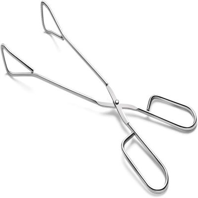 LFGB 9.45 Inches Stainless Steel Kitchen Tongs For Cooking Serving Scissors