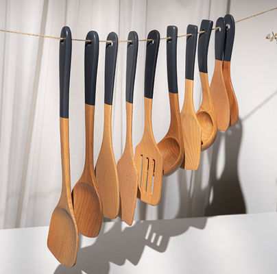Custom Teak Wooden Kitchen Utensil Set Kitchenware Tool Food Grade