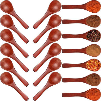 Nature Wooden Mini Tasting Condiments Salt Spoon For Kitchen Cooking 30 Pieces