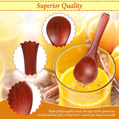Nature Wooden Mini Tasting Condiments Salt Spoon For Kitchen Cooking 30 Pieces