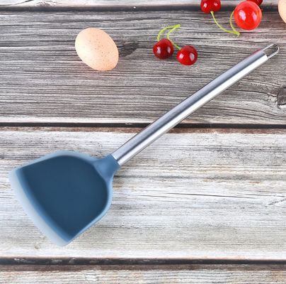 OEM Silicone Kitchen Utensil Sets Cooking Spoon Shovel Stainless Steel Handle