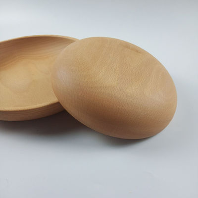 BPA Free Wooden Kitchen Utensil Set Creative Beech Wood Plate Round Salad Pickle Bowl