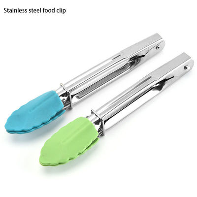 LFGB Stainless Steel Food Clip Kitchen Multifunctional BBQ Bake Bread Steak Clip
