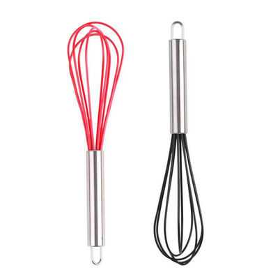 Manual Whisk 10 Inch 5 Line Thick Stainless Steel Handle Silicone Whisk Wholesale Baking Tools