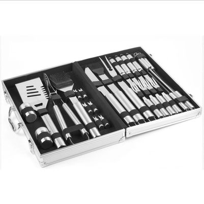 Family Picnic Camping Portable Aluminum Box Stainless Steel BBQ Baking Set