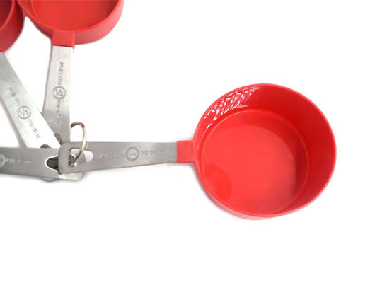 4Pcs Stainless Steel Handle Measuring Seasoning Liquid Plastic Measuring Cup