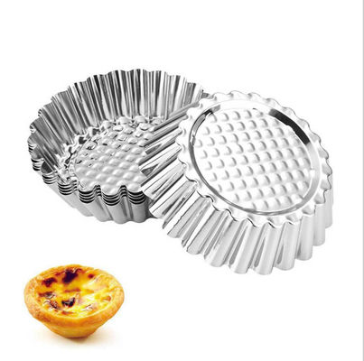 430 Stainless Steel Reusable Egg Tart Mold Stainless Steel Chrysanthemum Cup Cake Mold DIY Baking Tool