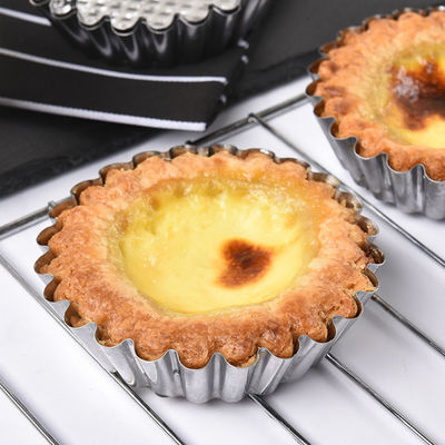 430 Stainless Steel Reusable Egg Tart Mold Stainless Steel Chrysanthemum Cup Cake Mold DIY Baking Tool