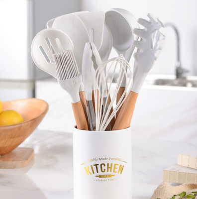 11 Pcs Non Stick Silicone Kitchen Utensil Sets Household Wooden Handle