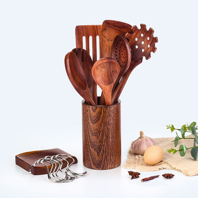 Nonstick Wooden Kitchen Utensil Cooking Spoons Natural Teak Kitchen Utensils Set