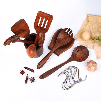 Nonstick Wooden Kitchen Utensil Cooking Spoons Natural Teak Kitchen Utensils Set